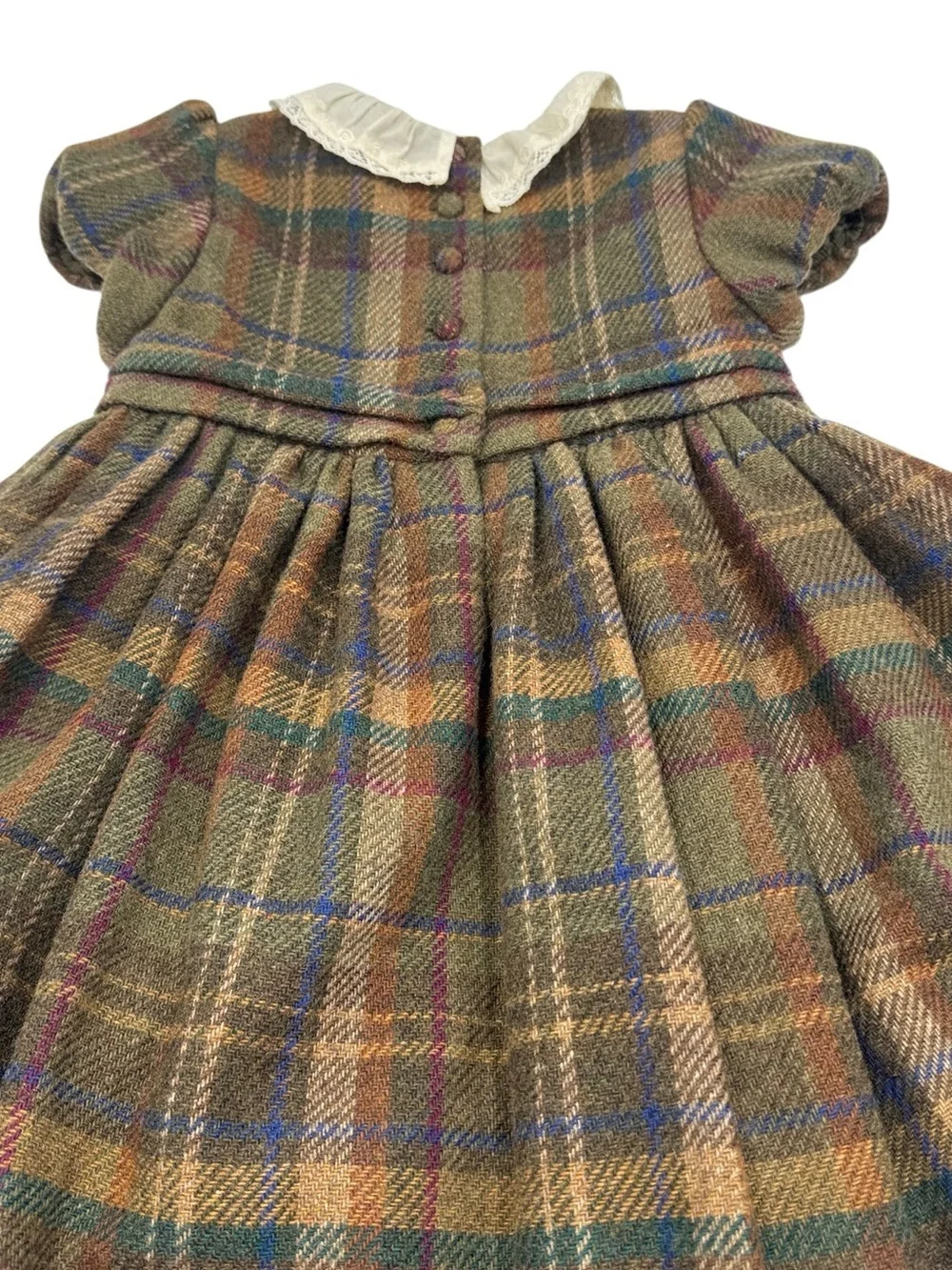 Ralph Lauren Plaid Smocked Wool Blend Dress and Bloomer Set Size 24M